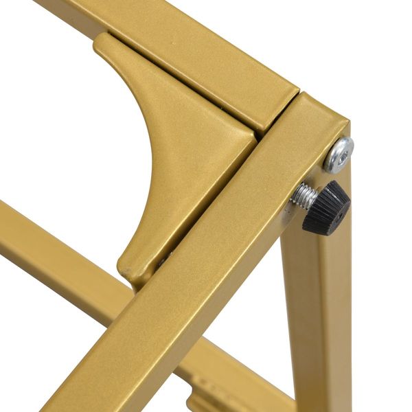 IHOMDEC Tempered Glass with Metal Frame C-Shaped End Side Table Set of 2 Golden