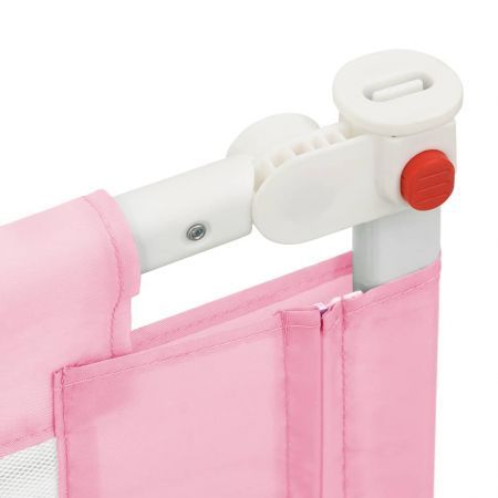 Toddler Safety Bed Rail Pink 160x25 cm Fabric