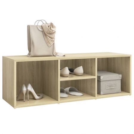 Shoe Storage Bench Sonoma Oak 105x35x35 cm Engineered Wood