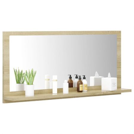 Bathroom Mirror Sonoma Oak 80x10.5x37 cm Engineered Wood