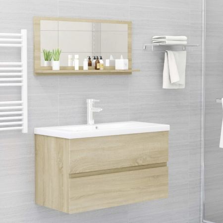 Bathroom Mirror Sonoma Oak 80x10.5x37 cm Engineered Wood