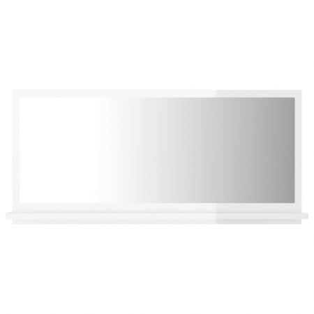 Bathroom Mirror High Gloss White 80x10.5x37 cm Engineered Wood