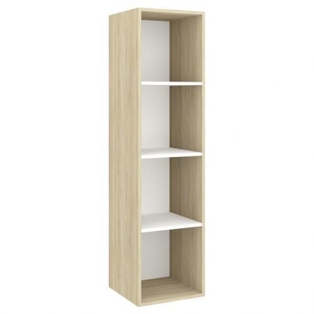 Wall-mounted TV Cabinet Sonoma Oak and White 37x37x142.5 cm Engineered Wood