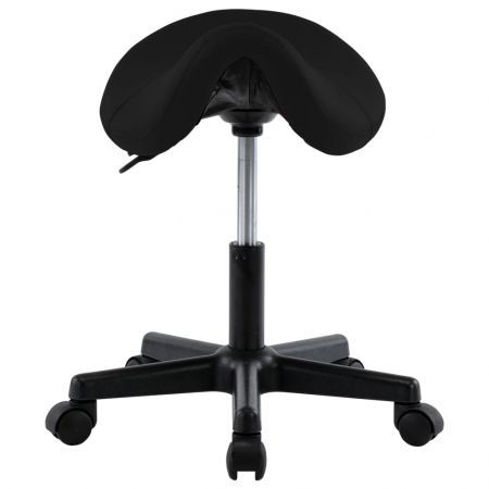 Work Stool Black Faux Leather