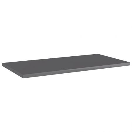 Bookshelf Boards 4 pcs High Gloss Grey 60x30x1.5 cm Engineered Wood