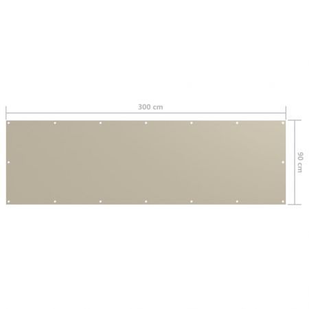 Balcony Screen Beige 90x300 cm Oxford Fabric