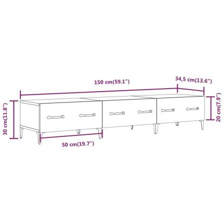 TV Cabinet Black 150x34.5x30 cm Engineered Wood