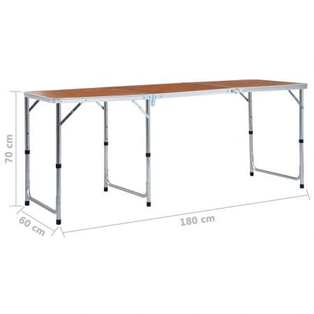 Foldable Camping Table Aluminium 180x60 cm