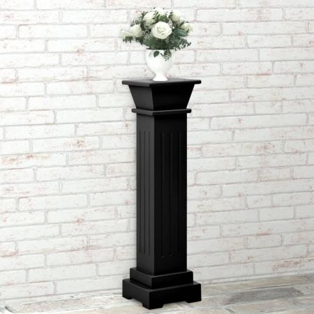 Classic Square Pillar Plant Stand Black 17x17x66 cm MDF