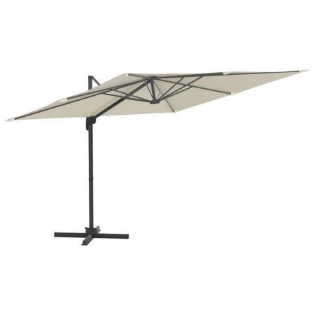 Cantilever Umbrella with Aluminium Pole Sand White 300x300 cm