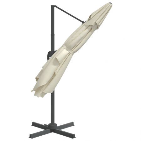 Cantilever Umbrella with Aluminium Pole Sand White 300x300 cm