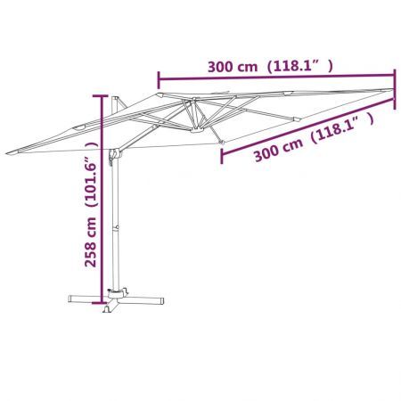 Cantilever Umbrella with Aluminium Pole Sand White 300x300 cm