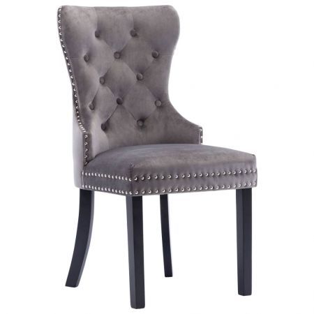 Dining Chairs 2 pcs Grey Velvet