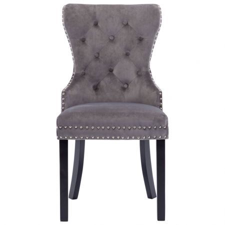 Dining Chairs 2 pcs Grey Velvet