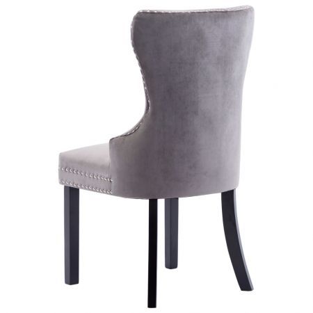 Dining Chairs 2 pcs Grey Velvet