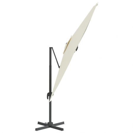 Cantilever Umbrella with Aluminium Pole Sand White 400x300 cm