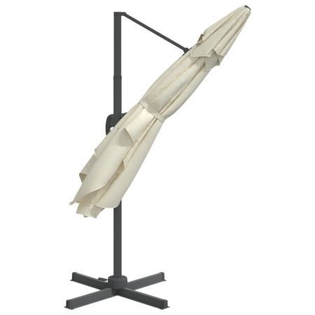 Cantilever Umbrella with Aluminium Pole Sand White 400x300 cm