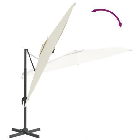 Cantilever Umbrella with Aluminium Pole Sand White 400x300 cm