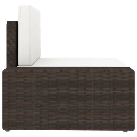 Sectional Sofa 3-Seater Poly Rattan Brown