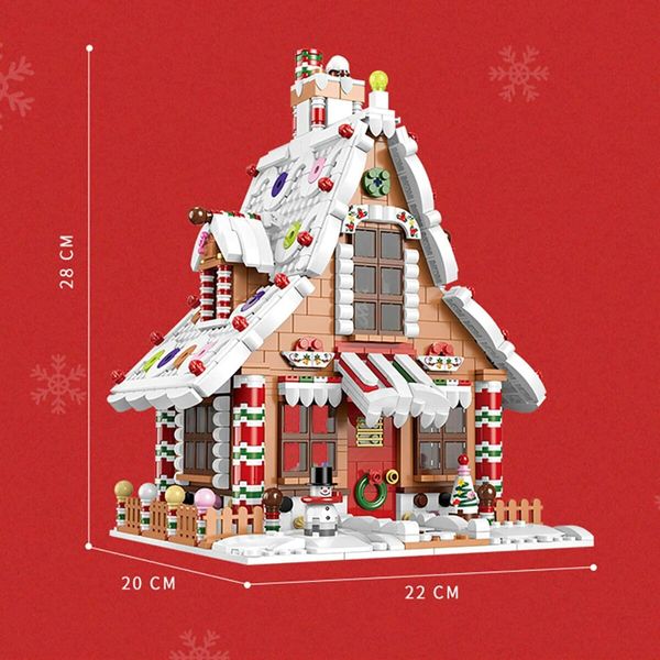 Christmas Gingerbread House kit Building Block Set Toys,with led Light,A Great Holiday Present Idea for Christmas (1455 Pieces)