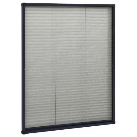 Plisse Insect Screen for Windows Aluminium Anthracite 60x80 cm