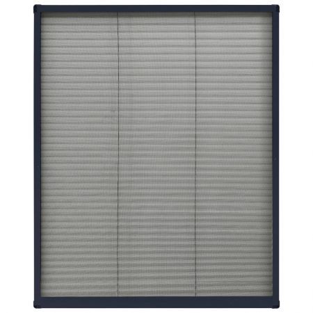 Plisse Insect Screen for Windows Aluminium Anthracite 60x80 cm