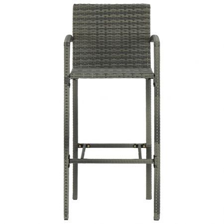 Bar Stools 4 pcs Grey Poly Rattan