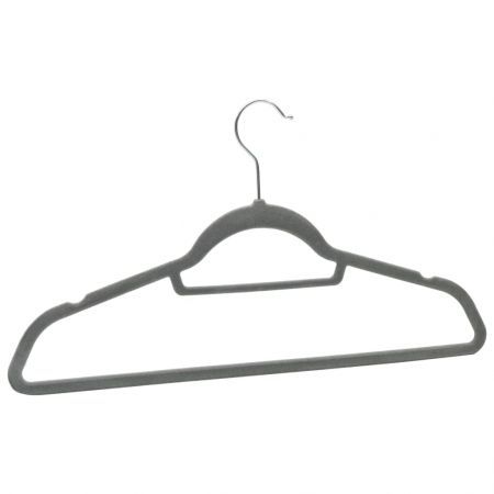 50 pcs Clothes Hanger Set Anti-slip Grey Velvet