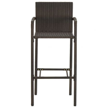 Bar Stools 4 pcs Brown Poly Rattan