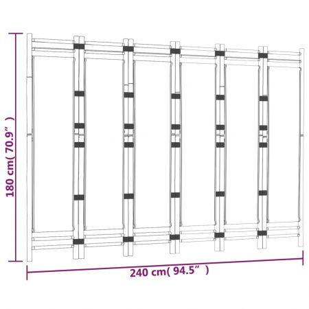 Folding 6-Panel Room Divider 240 cm Bamboo and Canvas