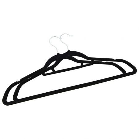 50 pcs Clothes Hanger Set Anti-slip Black Velvet