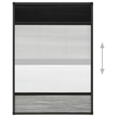 Plisse Insect Screen for Windows Aluminium 80x120 cm with Shade