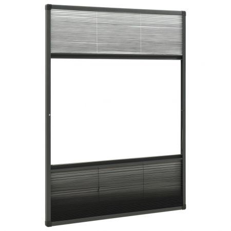 Plisse Insect Screen for Windows Aluminium 80x120 cm with Shade