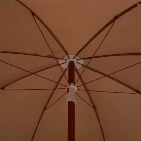 Parasol with Steel Pole 180 cm Taupe