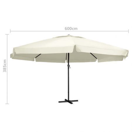 Outdoor Parasol with Aluminium Pole 600 cm Sand White