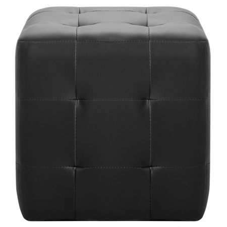 Pouffe 2 pcs Black 30x30x30 cm Faux Leather