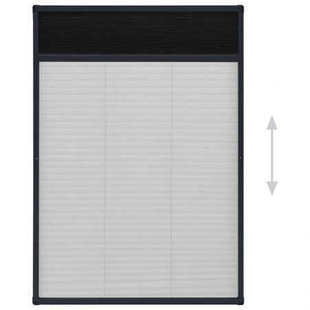 Plisse Insect Screen for Windows Aluminium Anthracite 80x120 cm