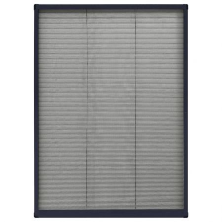 Plisse Insect Screen for Windows Aluminium Anthracite 80x120 cm