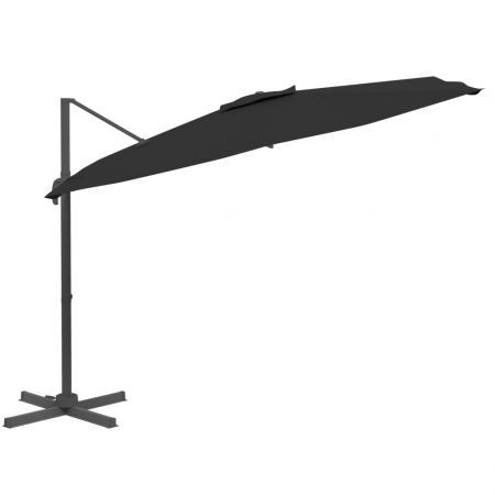 Cantilever Umbrella with Aluminium Pole Black 400x300 cm