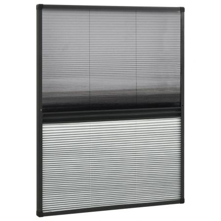 Plisse Insect Screen for Windows Aluminium 80x100 cm with Shade