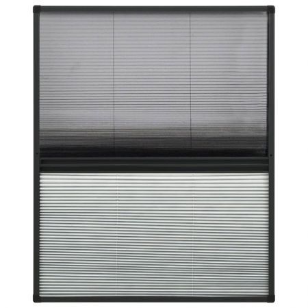 Plisse Insect Screen for Windows Aluminium 80x100 cm with Shade