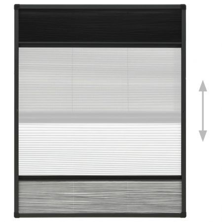 Plisse Insect Screen for Windows Aluminium 80x100 cm with Shade