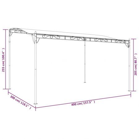 Canopy Anthracite 4x3 m 180 g/m² Fabric and Steel