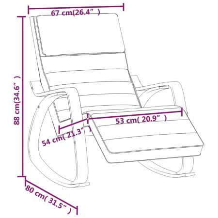 Rocking Chair Light Grey Fabric