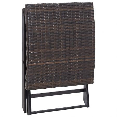 Folding Stool Poly Rattan Brown