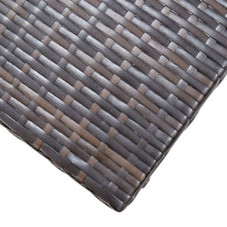 Folding Stool Poly Rattan Brown