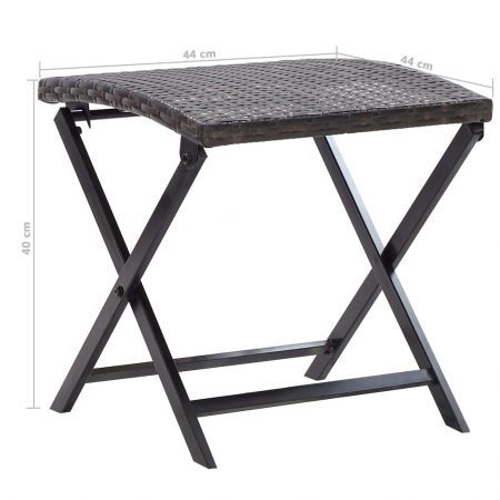 Folding Stool Poly Rattan Brown