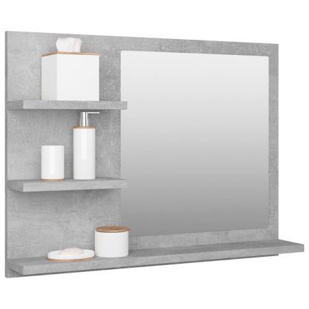 Bathroom Mirror Concrete Grey 60x10.5x45 cm Engineered Wood