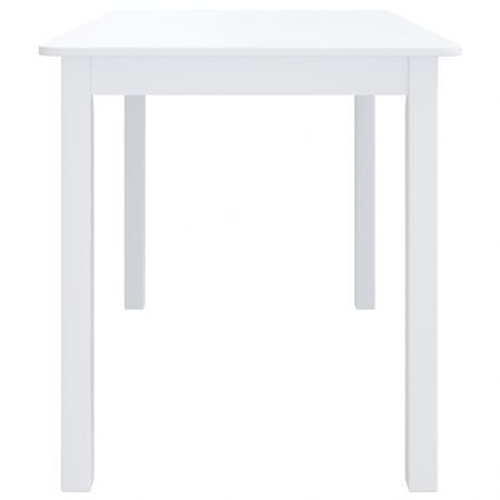 Dining Table White 114x71x75 cm Solid Rubber Wood