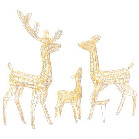 Acrylic Reindeer Family Christmas Decoration 300 LED Warm White